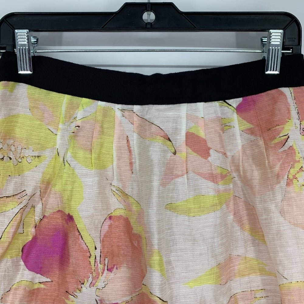 LOFT Skirt Floral Print Linen Blend A Line Mini Lined - Picture 3 of 10